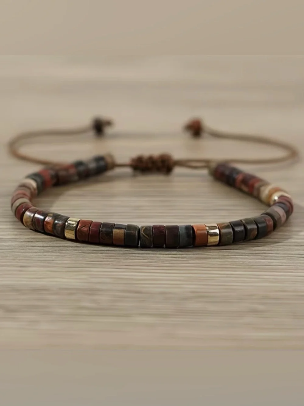 BNIB - Adjustable Stone Beaded Bracelet - Unisex